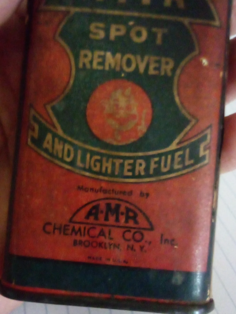 Antique AMR Chemical Co COMPLETE  tin Brooklyn NY Circa 1910